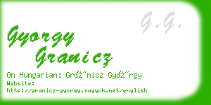 gyorgy granicz business card